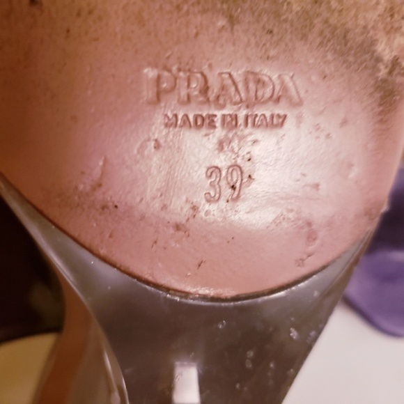 Prada Milano Sling-back Clear Wedges Size 39 - Picture 8 of 8